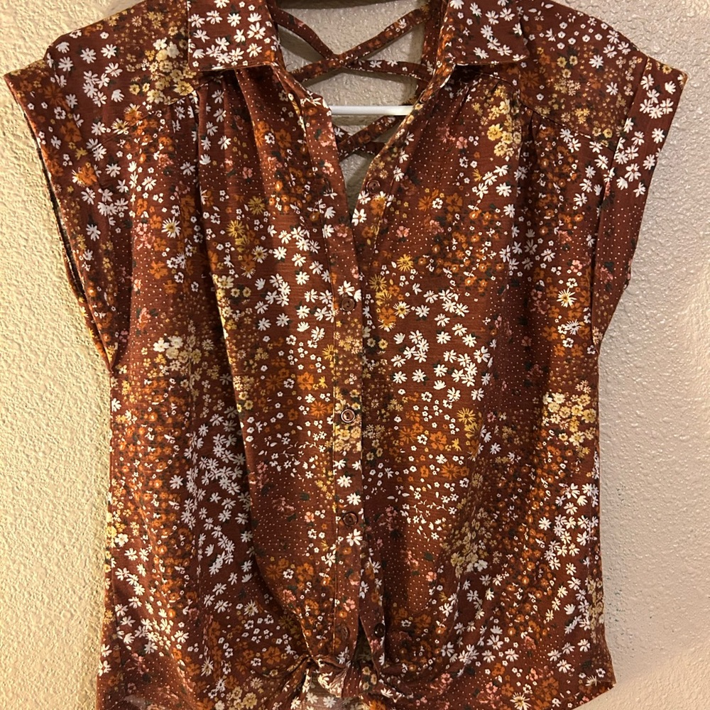 Floral Brown Women's Top